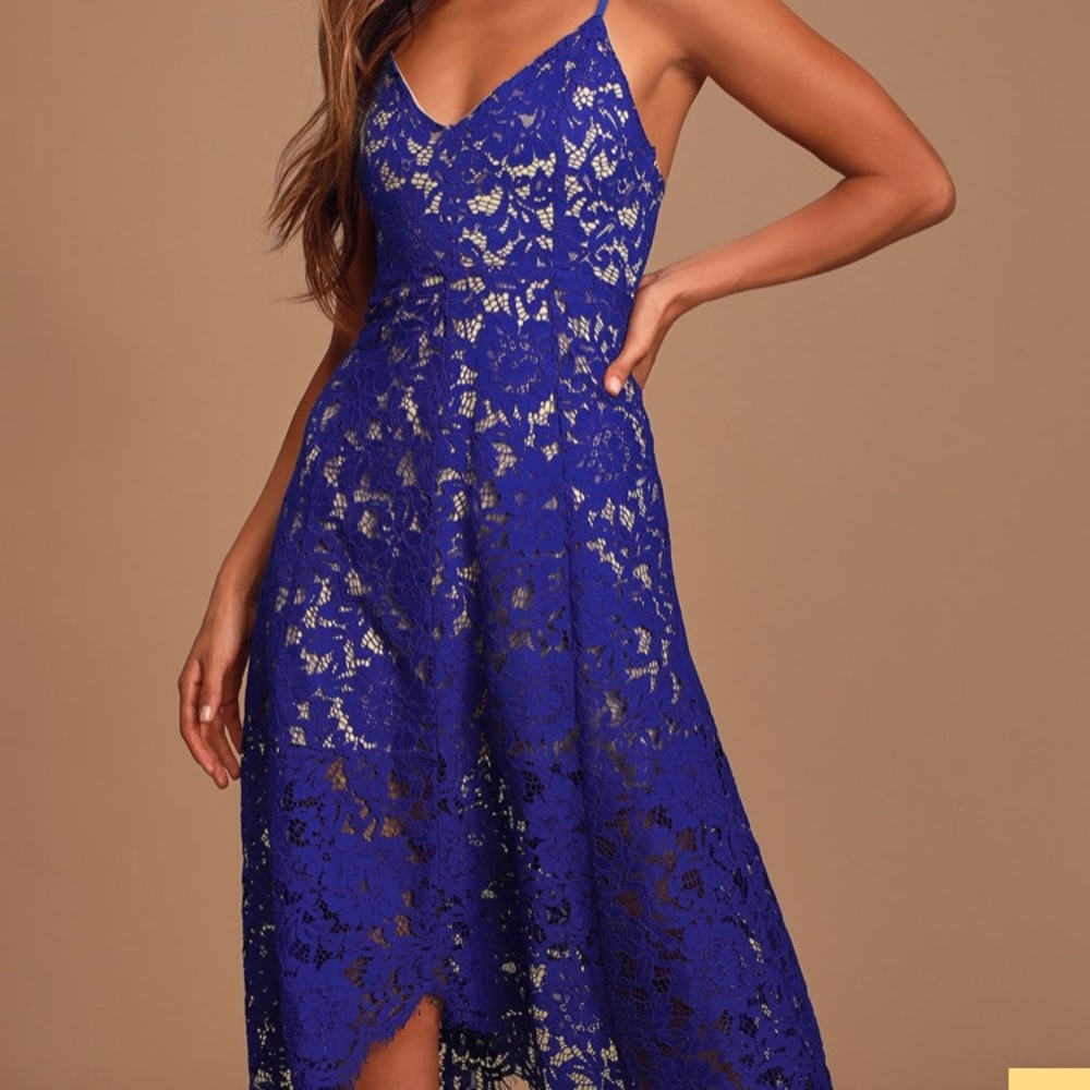 Lulu’s One Wish Royal Blue Midi Dress